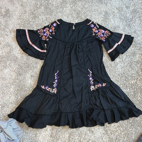 FREE PEOPLE Pavlo Ruffle Mini Dress Black size small - Picture 6 of 9